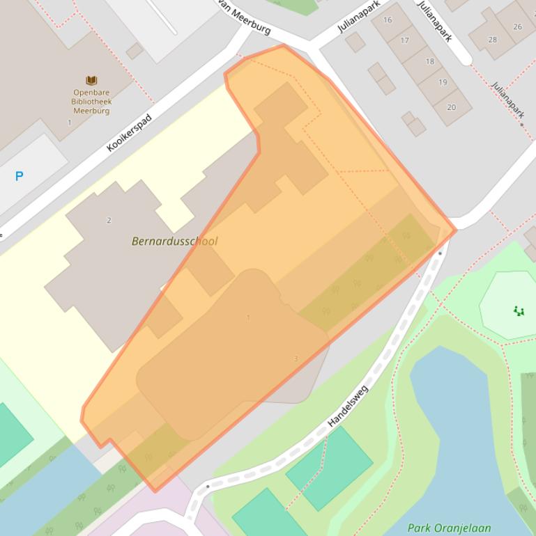 Kaart van postcodegebied 2382EP.