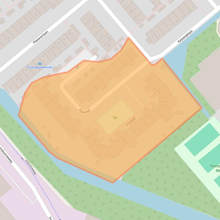 Kaart van postcodegebied 2382EV.