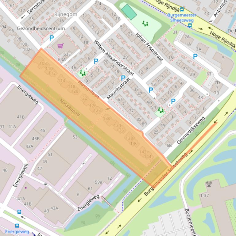 Kaart van postcodegebied 2382GR.