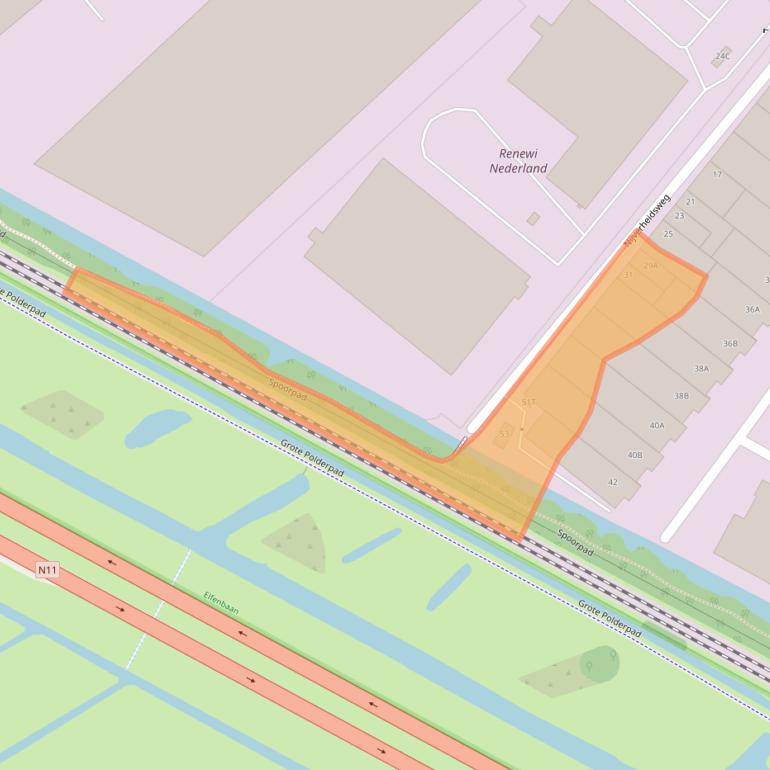 Kaart van postcodegebied 2382NP.