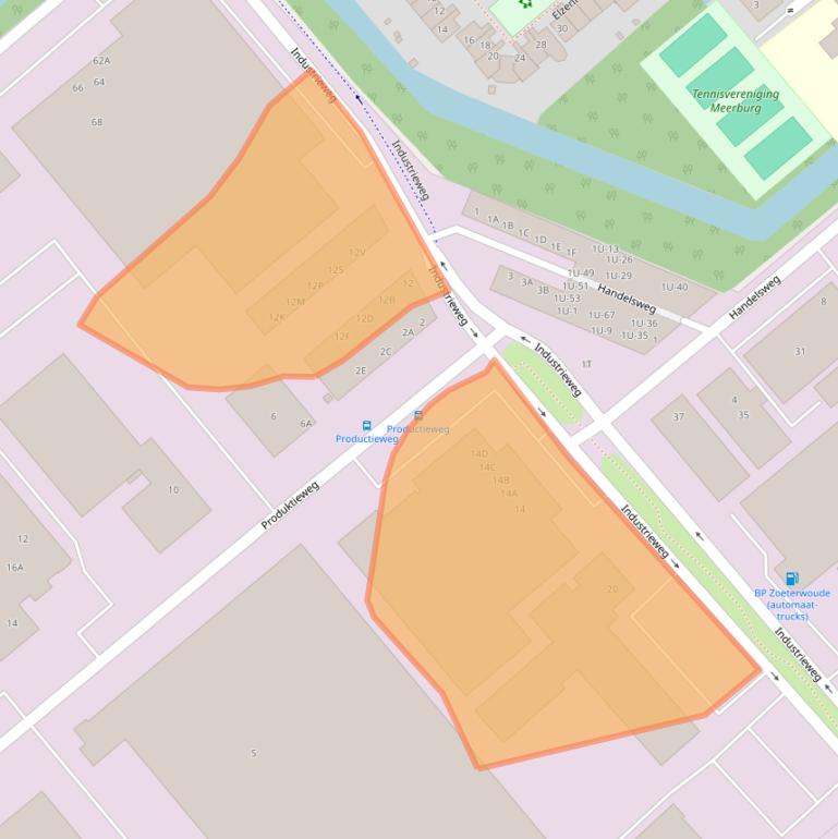 Kaart van postcodegebied 2382NV.