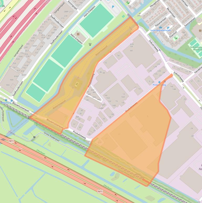 Kaart van postcodegebied 2382PA.