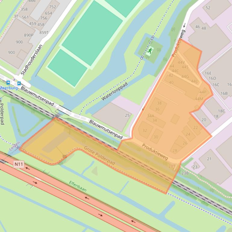 Kaart van postcodegebied 2382PC.