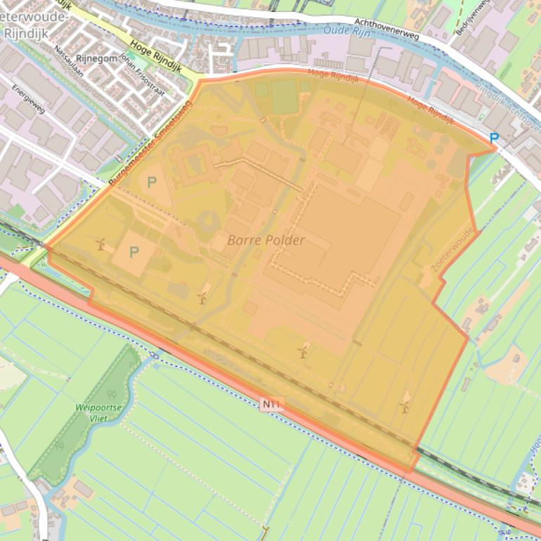 Kaart van postcodegebied 2382PH.