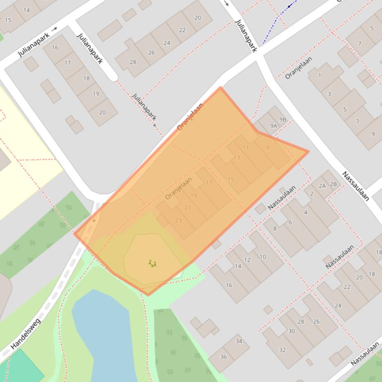 Kaart van postcodegebied 2382VB.