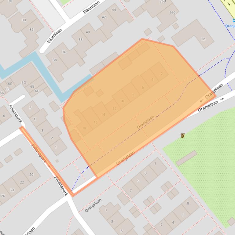 Kaart van postcodegebied 2382VD.