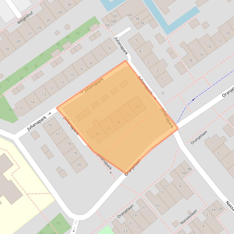 Kaart van postcodegebied 2382VE.