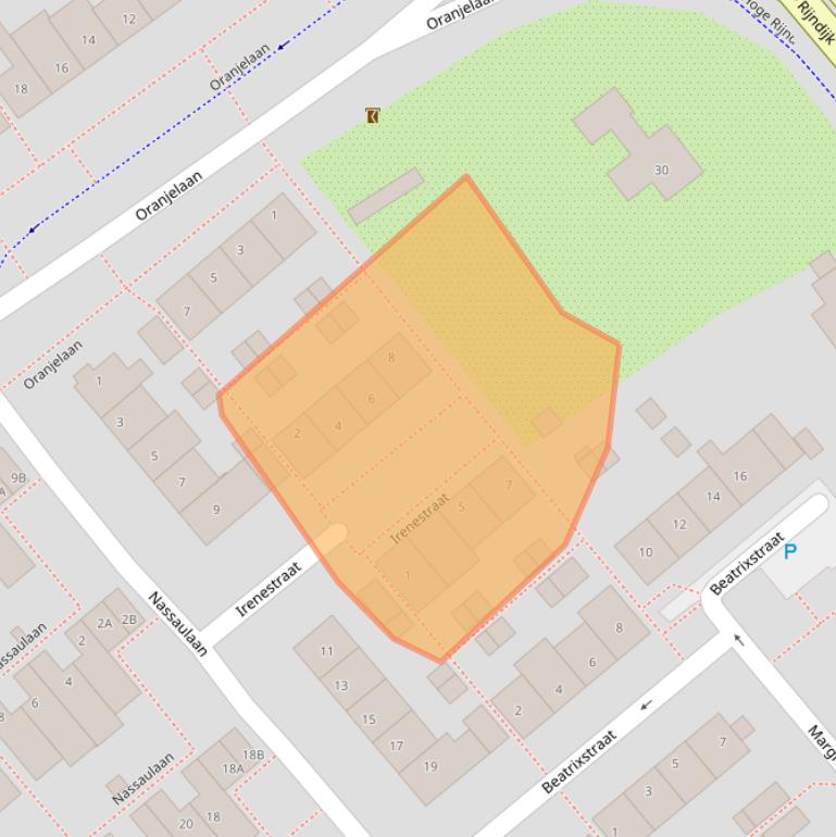 Kaart van postcodegebied 2382VK.