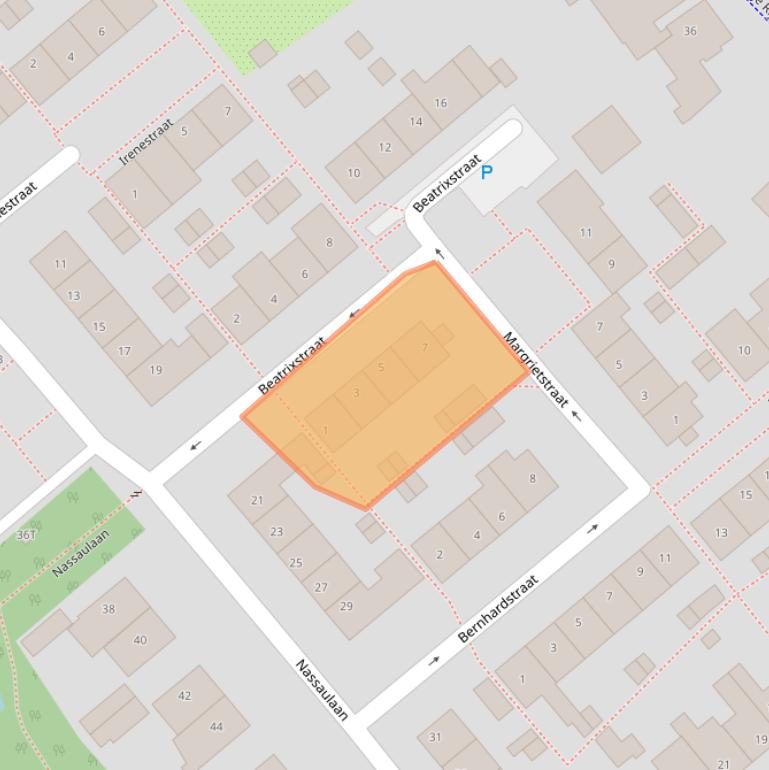 Kaart van postcodegebied 2382VL.