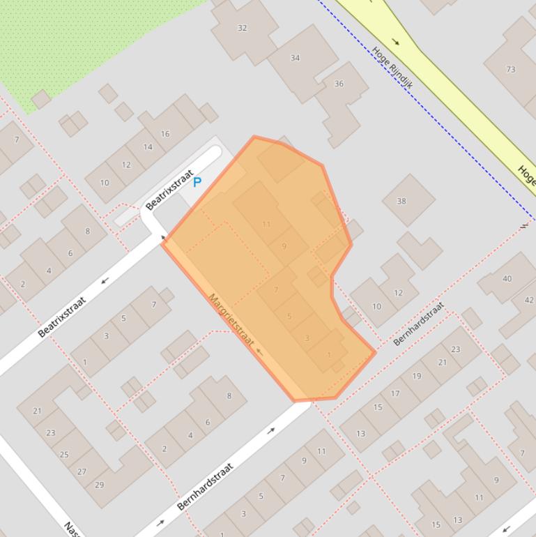 Kaart van postcodegebied 2382VN.