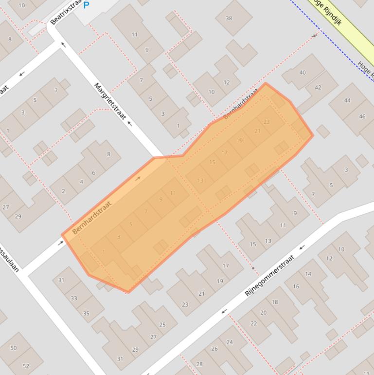 Kaart van postcodegebied 2382VP.