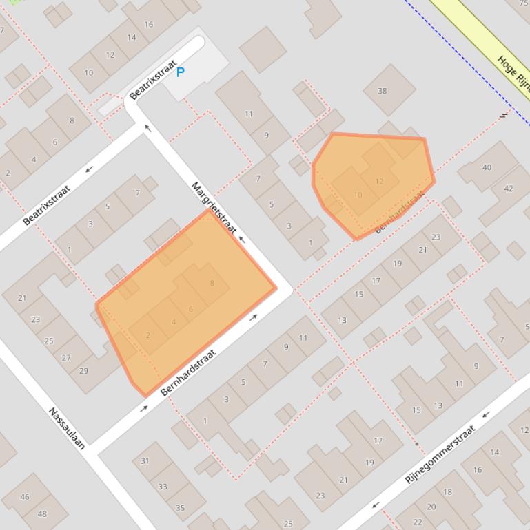 Kaart van postcodegebied 2382VR.