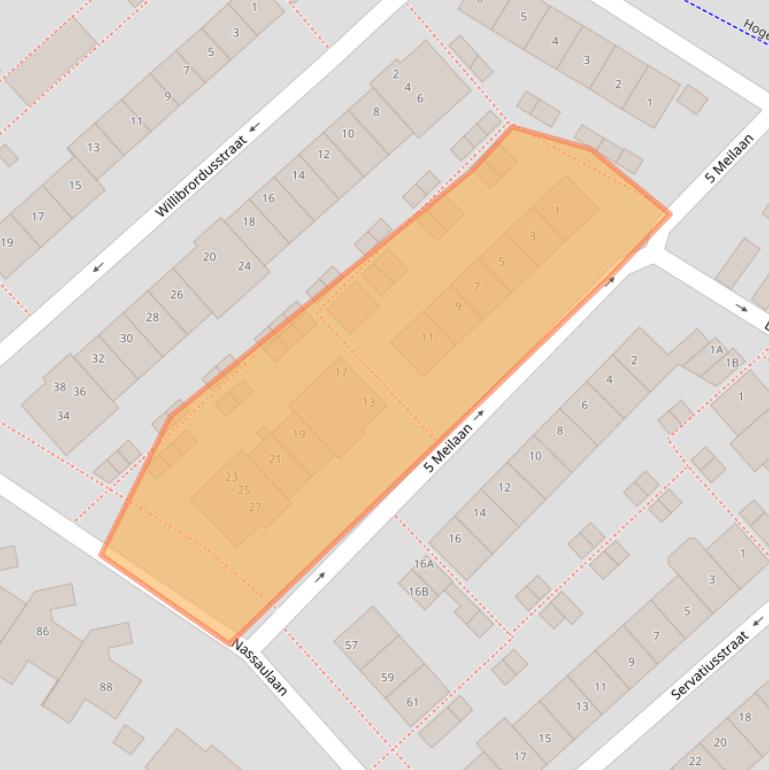 Kaart van postcodegebied 2382XH.
