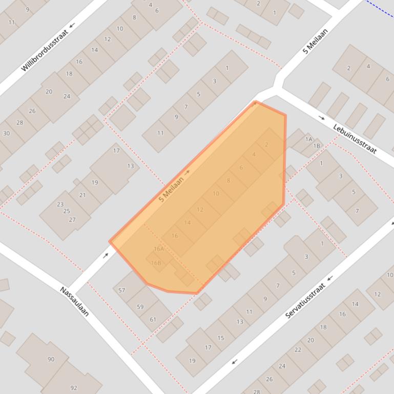 Kaart van postcodegebied 2382XJ.