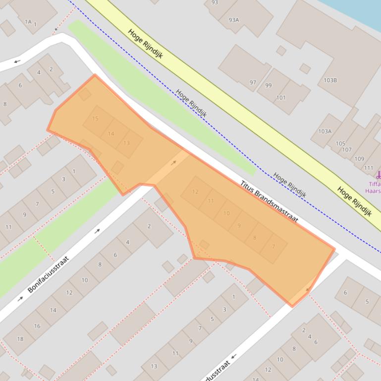 Kaart van postcodegebied 2382XL.