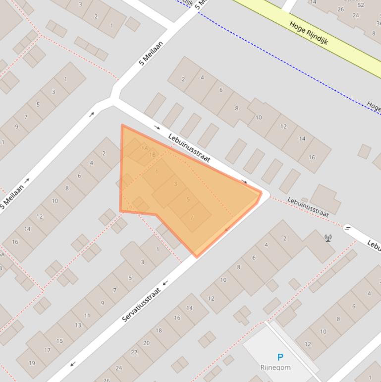 Kaart van postcodegebied 2382XN.