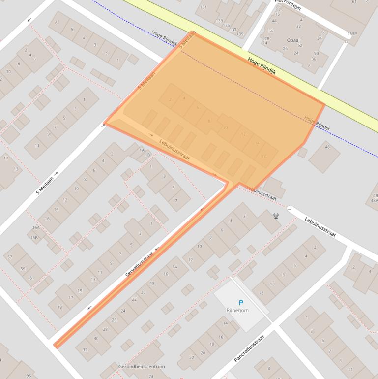 Kaart van postcodegebied 2382XP.