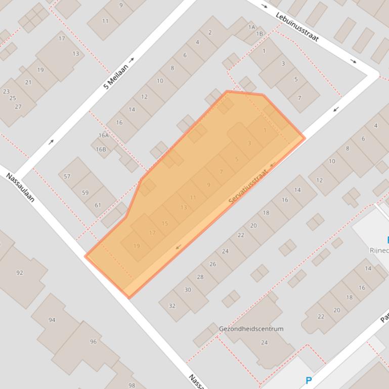 Kaart van postcodegebied 2382XR.