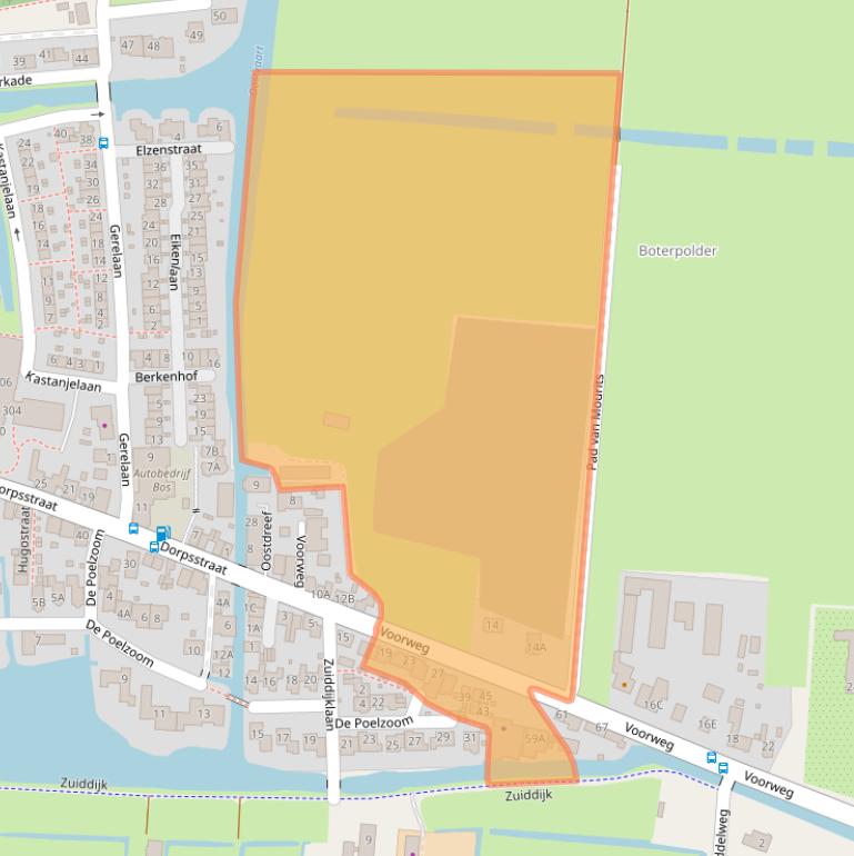 Kaart van postcodegebied 2391AB.