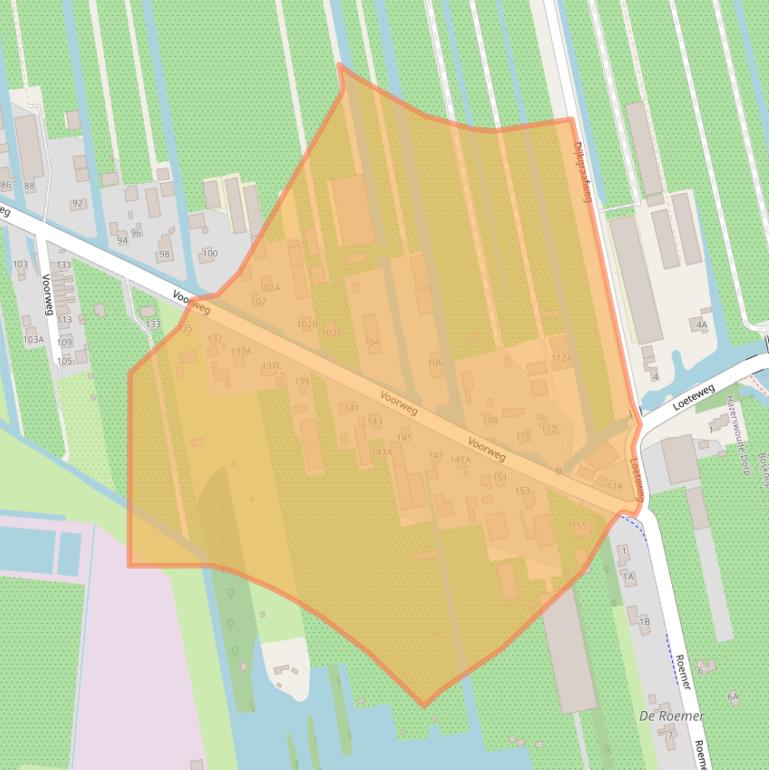 Kaart van postcodegebied 2391AJ.