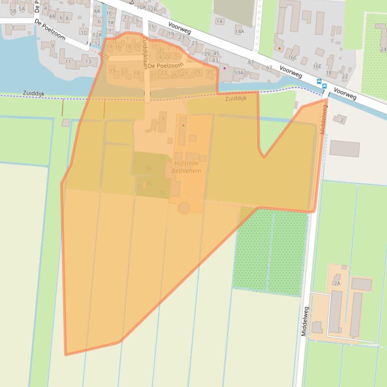 Kaart van postcodegebied 2391AL.