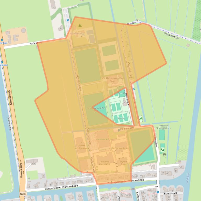 Kaart van postcodegebied 2391AX.