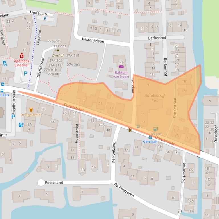 Kaart van postcodegebied 2391BA.