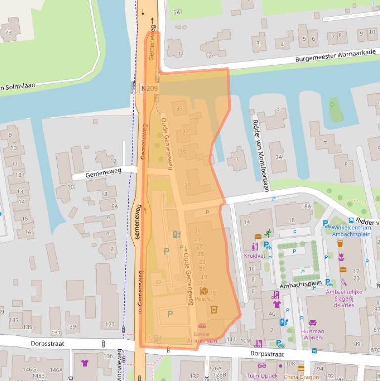 Kaart van postcodegebied 2391BE.