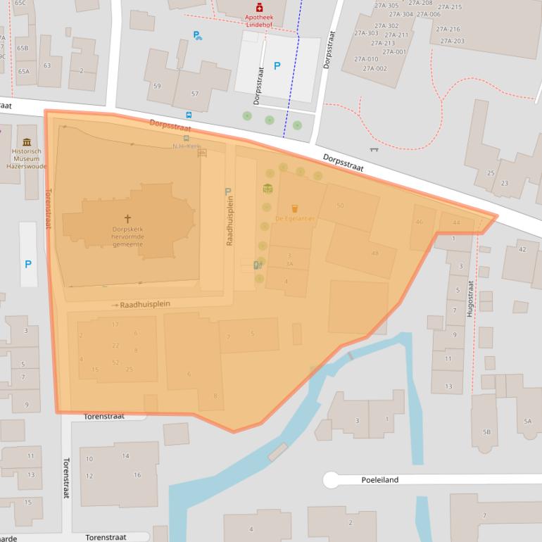 Kaart van postcodegebied 2391BJ.