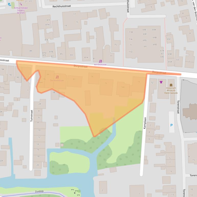 Kaart van postcodegebied 2391BL.