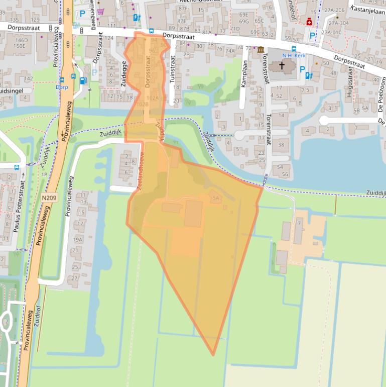 Kaart van postcodegebied 2391BM.