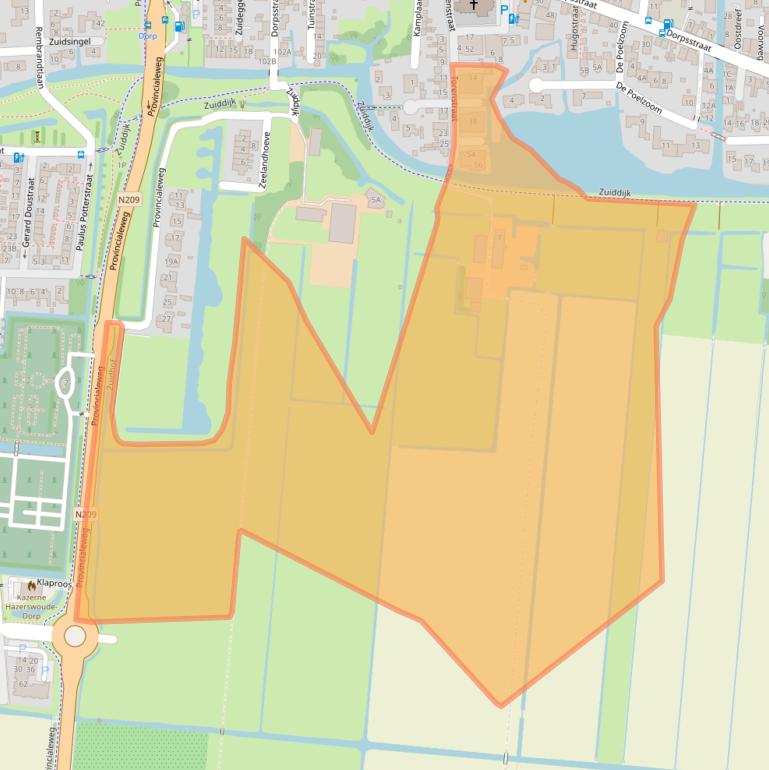 Kaart van postcodegebied 2391BT.