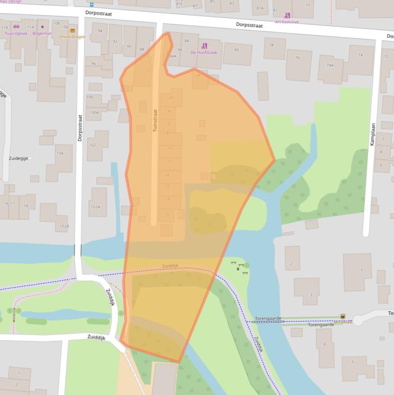 Kaart van postcodegebied 2391BV.