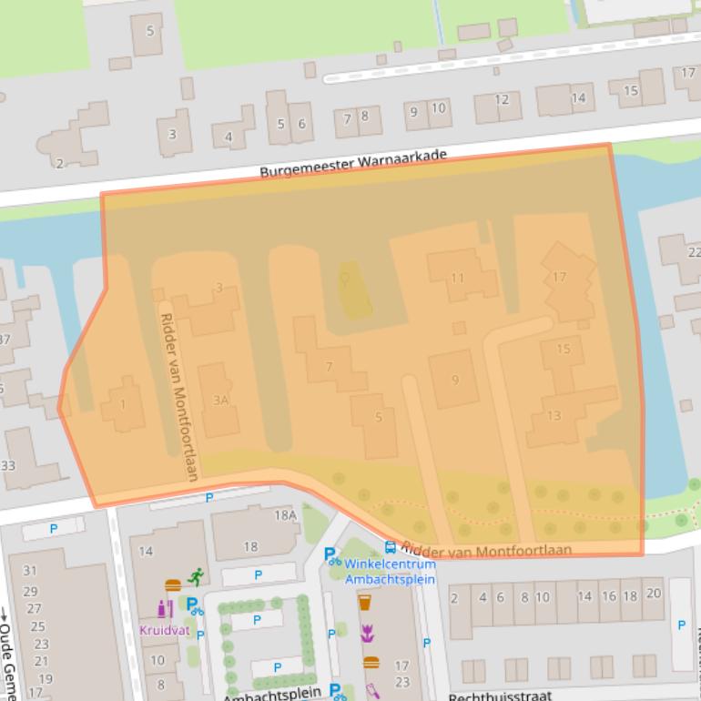 Kaart van postcodegebied 2391BW.