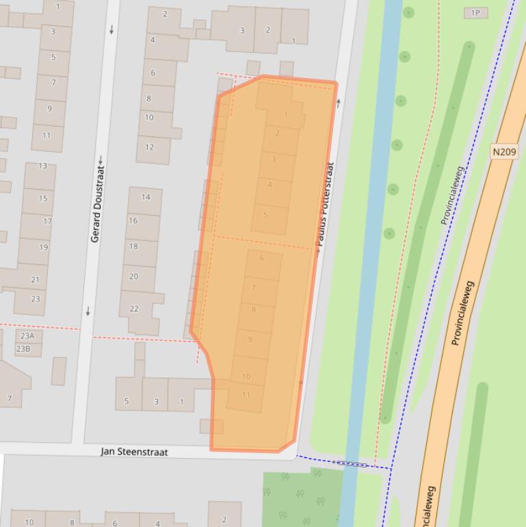 Kaart van postcodegebied 2391CL.