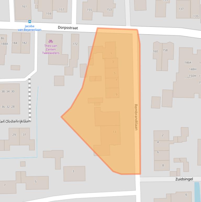 Kaart van postcodegebied 2391CM.