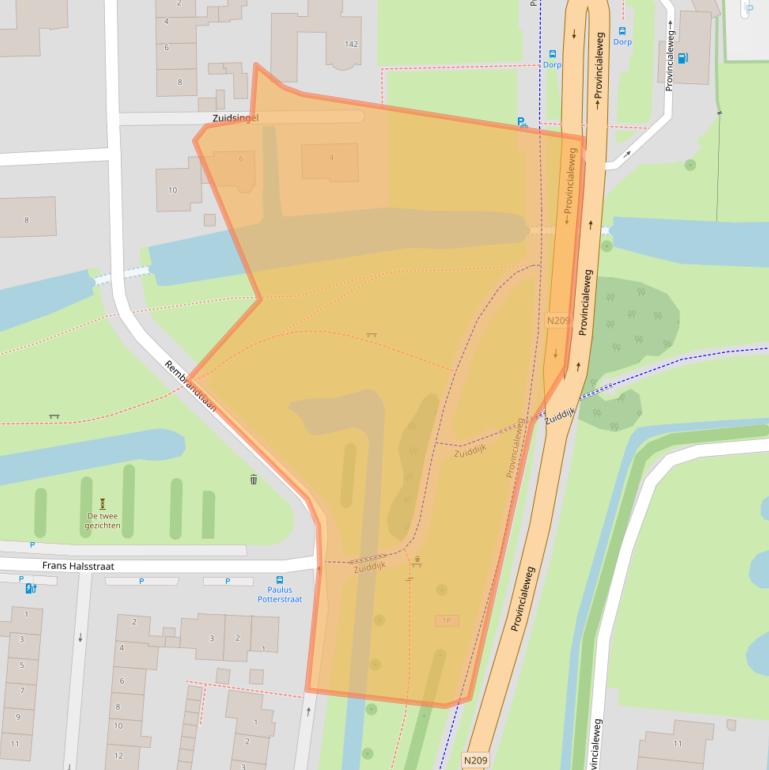 Kaart van postcodegebied 2391CR.