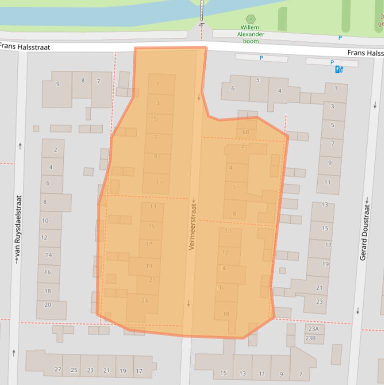 Kaart van postcodegebied 2391CV.