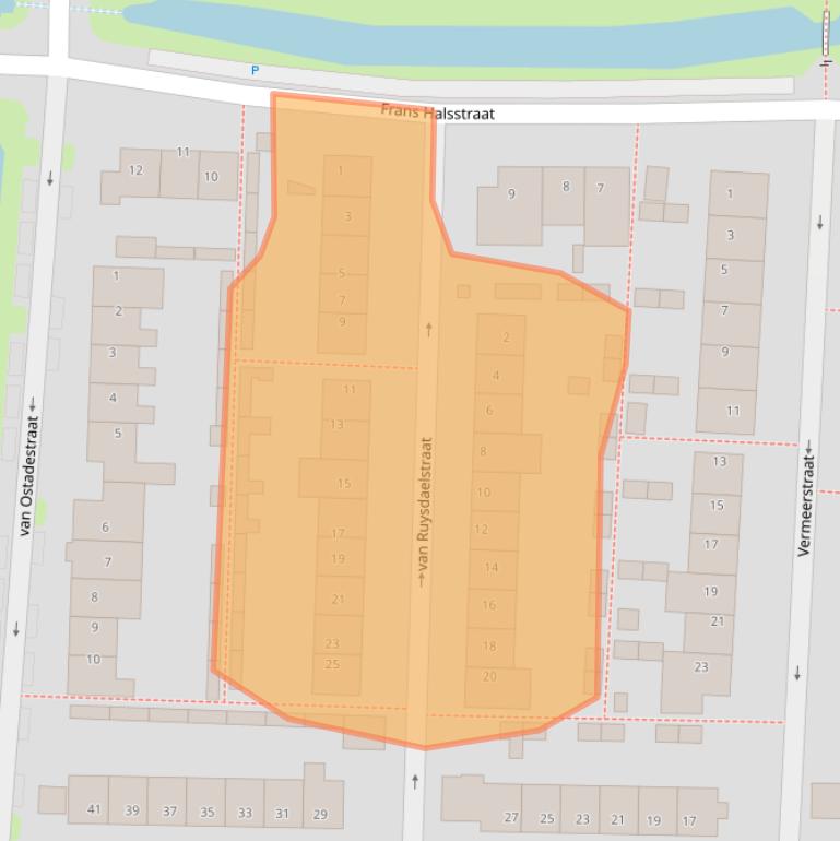 Kaart van postcodegebied 2391CW.