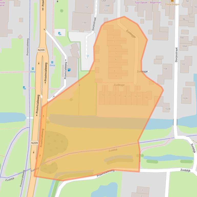 Kaart van postcodegebied 2391DA.