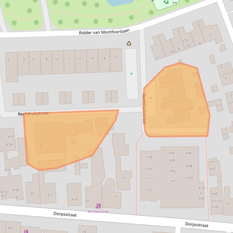 Kaart van postcodegebied 2391DB.