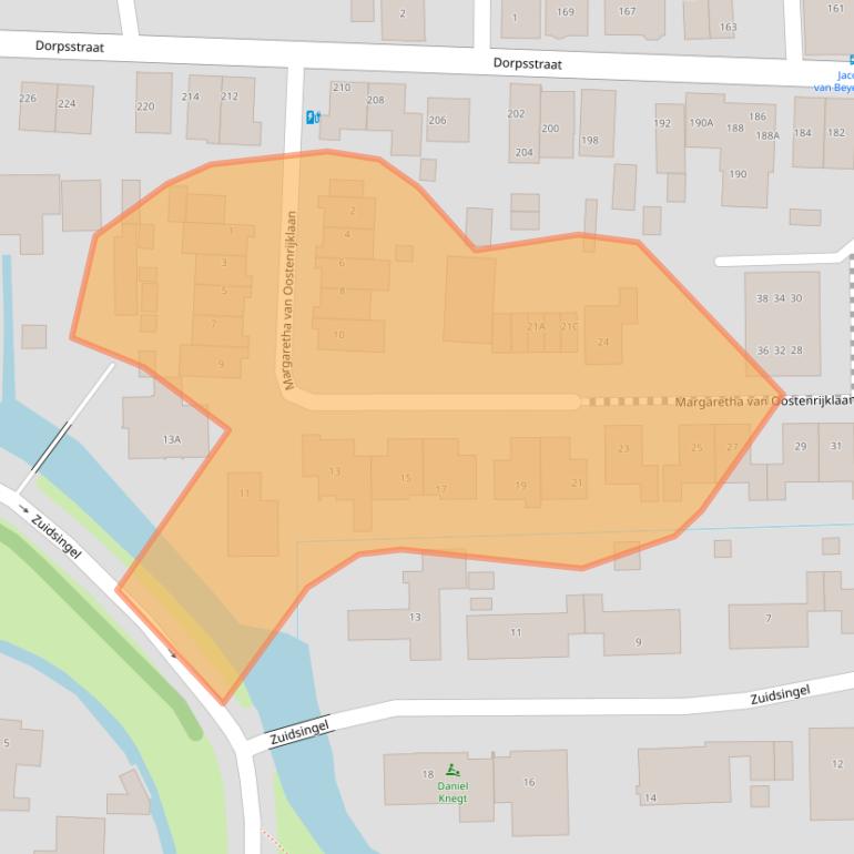 Kaart van postcodegebied 2391DC.