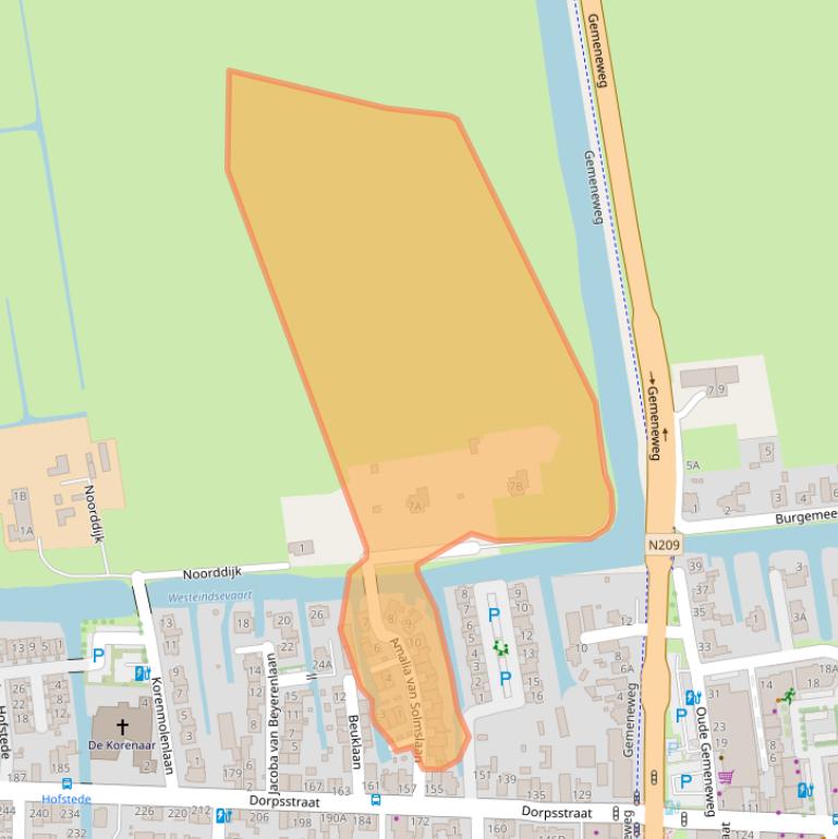 Kaart van postcodegebied 2391DD.