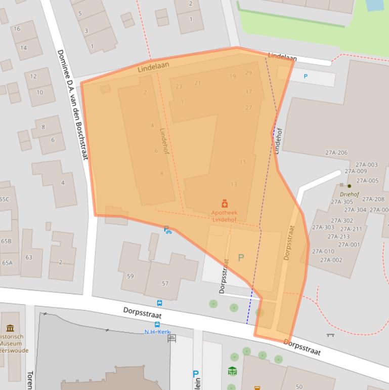 Kaart van postcodegebied 2391DK.