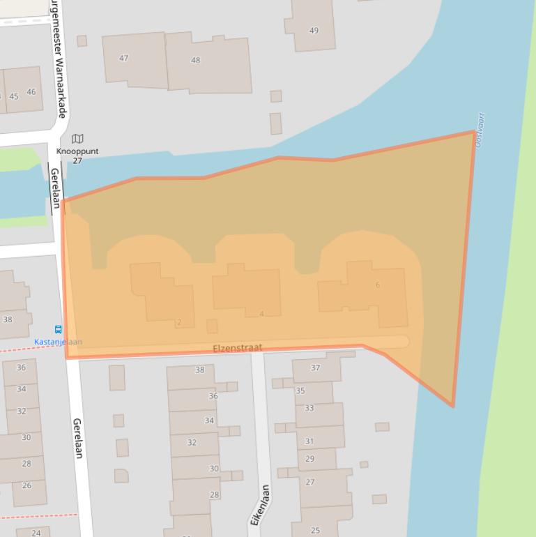 Kaart van postcodegebied 2391DT.