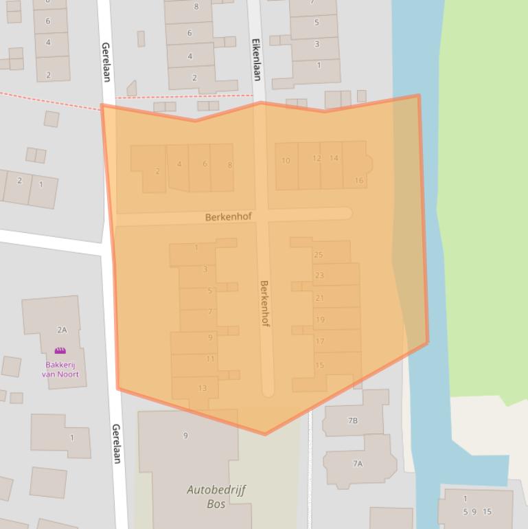 Kaart van postcodegebied 2391DW.