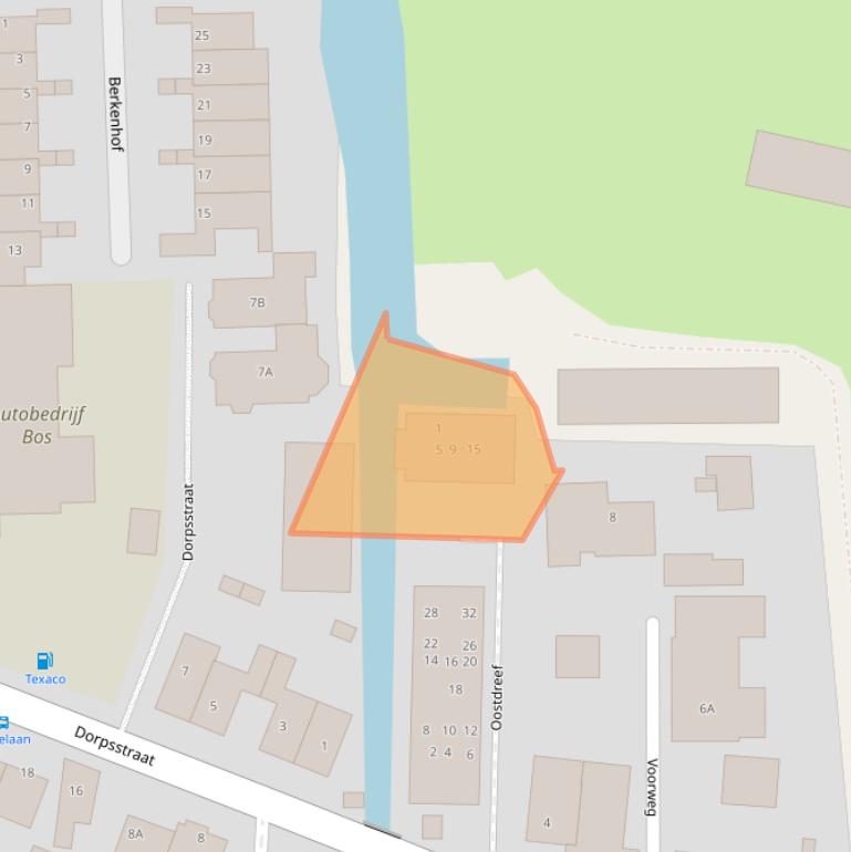 Kaart van postcodegebied 2391DX.