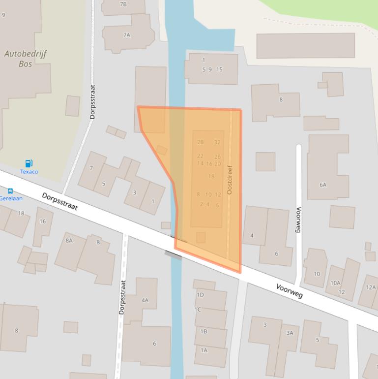 Kaart van postcodegebied 2391DZ.