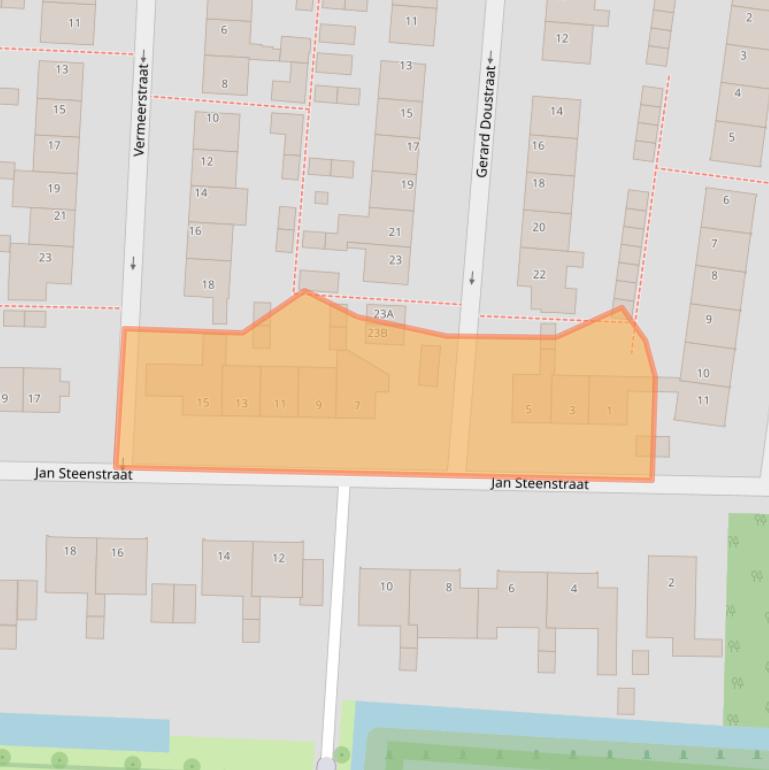 Kaart van postcodegebied 2391EA.