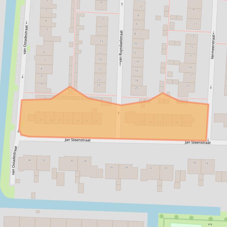 Kaart van postcodegebied 2391EB.